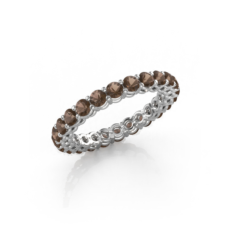 Image of Stackable ring Michelle full 2.7 585 white gold Smokey quartz 2.7 mm