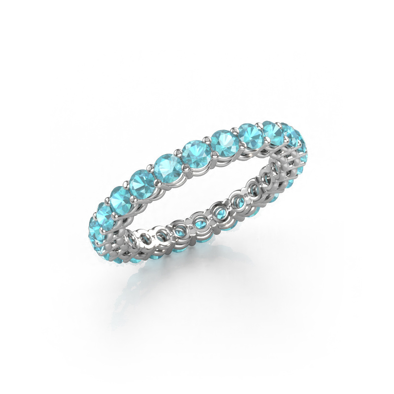 Image of Stackable ring Michelle full 2.7 950 platinum Blue topaz 2.7 mm