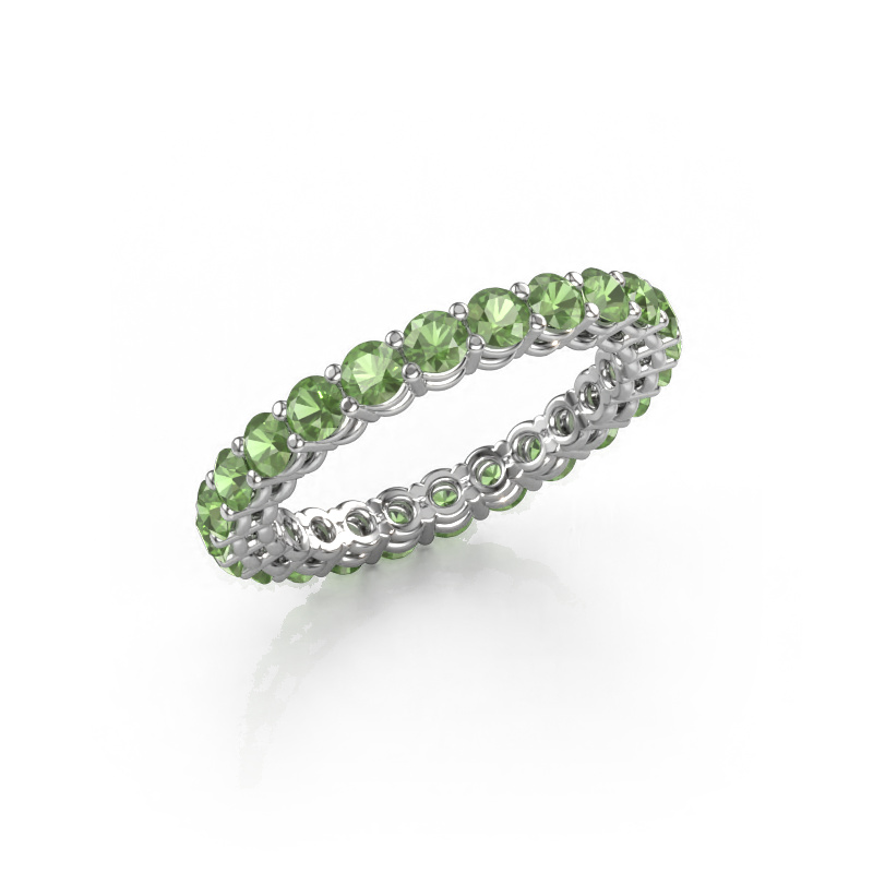 Image of Stackable ring Michelle full 2.7 585 white gold Tourmaline green 2.7 mm