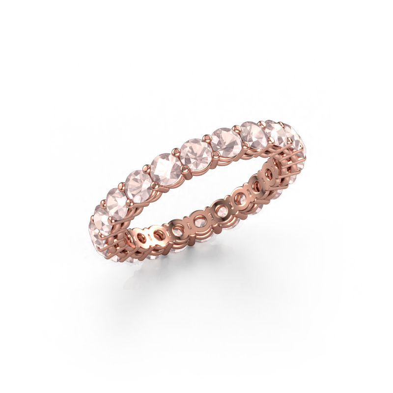 Image of Stackable ring Michelle full 3.0 585 rose gold Morganite champagne 3 mm