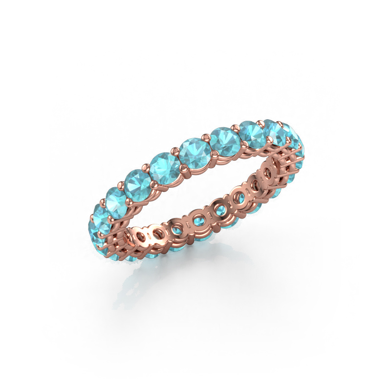 Image of Stackable ring Michelle full 3.0 585 rose gold Blue topaz 3 mm