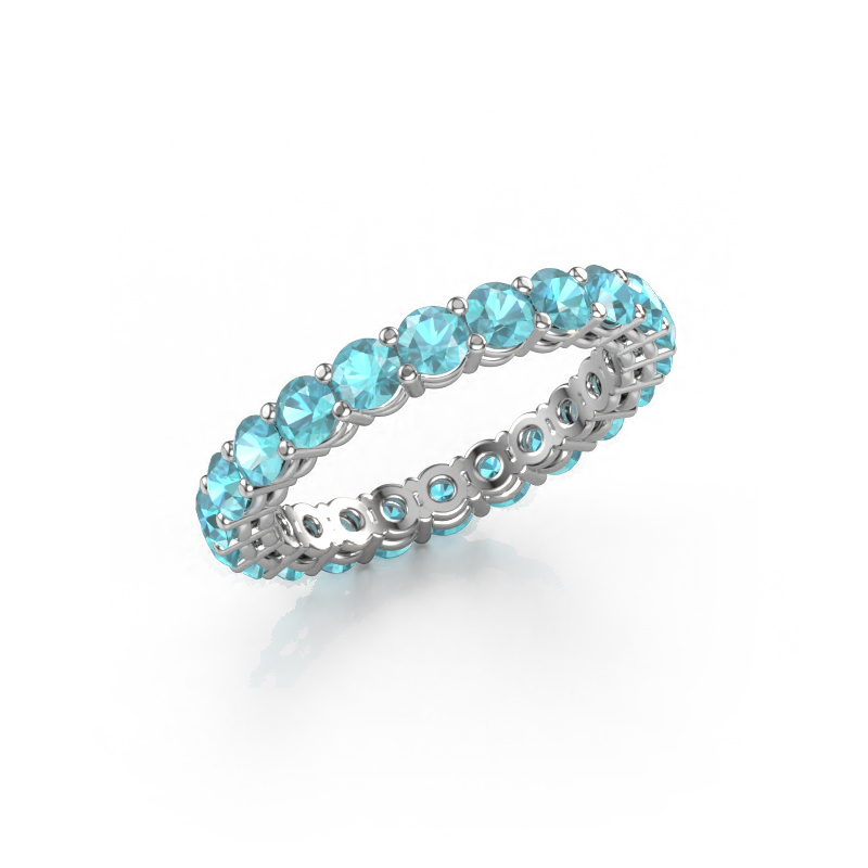 Image of Stackable ring Michelle full 3.0 950 platinum Blue topaz 3 mm