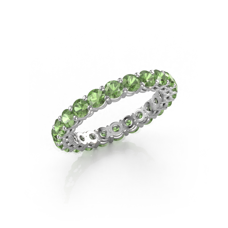 Image of Stackable ring Michelle full 3.0 585 white gold Tourmaline green 3 mm