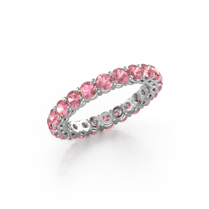 Image of Stackable ring Michelle full 3.0 585 white gold Tourmaline pink 3 mm