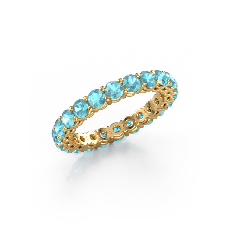 Image of Stackable ring Michelle full 3.0 585 gold Blue topaz 3 mm