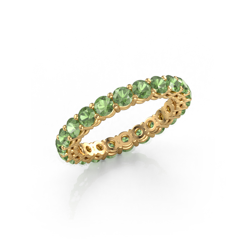 Image de Bague superposable Michelle full 3.0 585 or jaune Vert tourmaline 3 mm