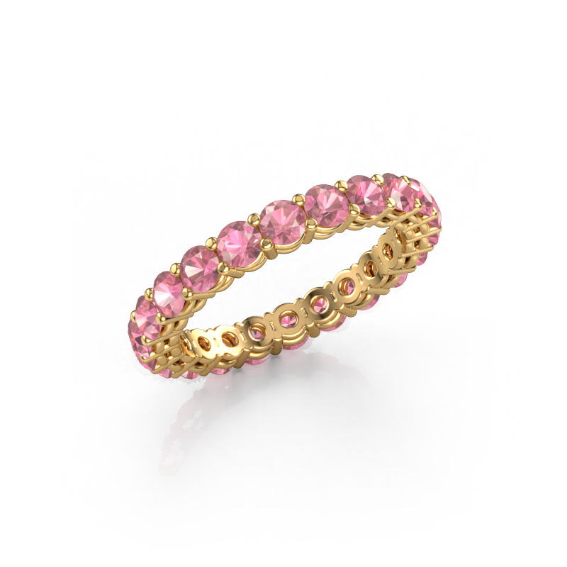 Image of Stackable ring Michelle full 3.0 585 gold Tourmaline pink 3 mm