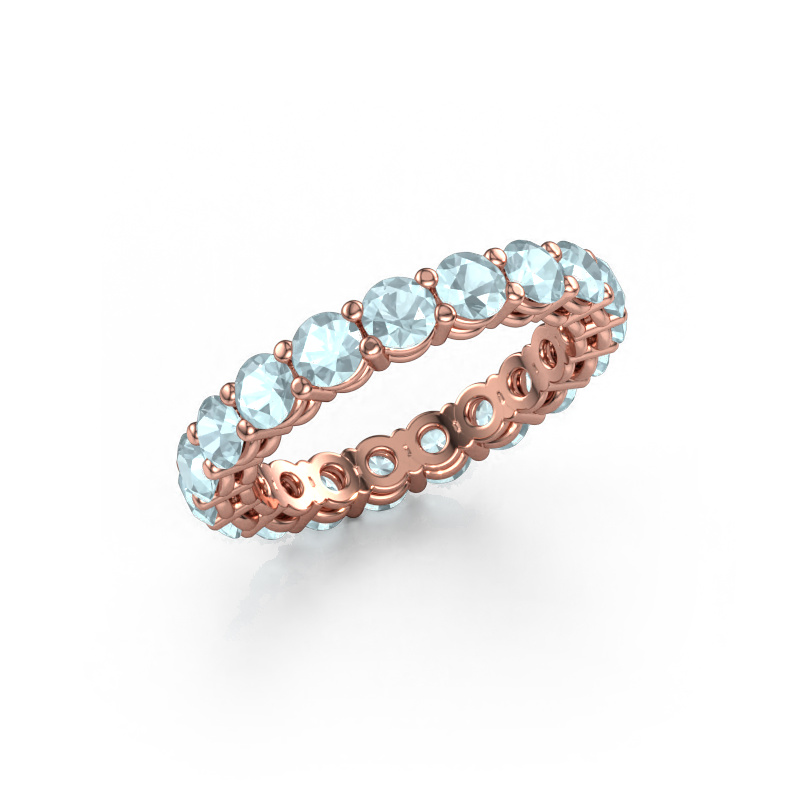 Image of Stackable ring Michelle full 3.4 585 rose gold Aquamarine 3.4 mm