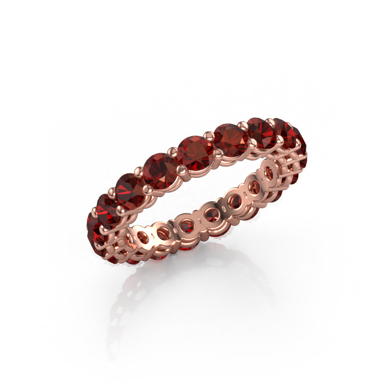 Image of Stackable ring Michelle full 3.4 585 rose gold Garnet 3.4 mm