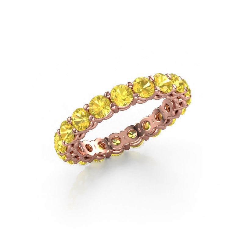 Image of Stackable ring Michelle full 3.4 585 rose gold Yellow sapphire 3.4 mm