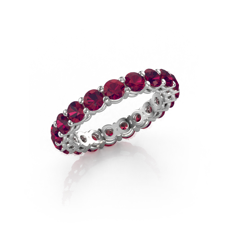 Image of Stackable ring Michelle full 3.4 950 platinum Rhodolite 3.4 mm