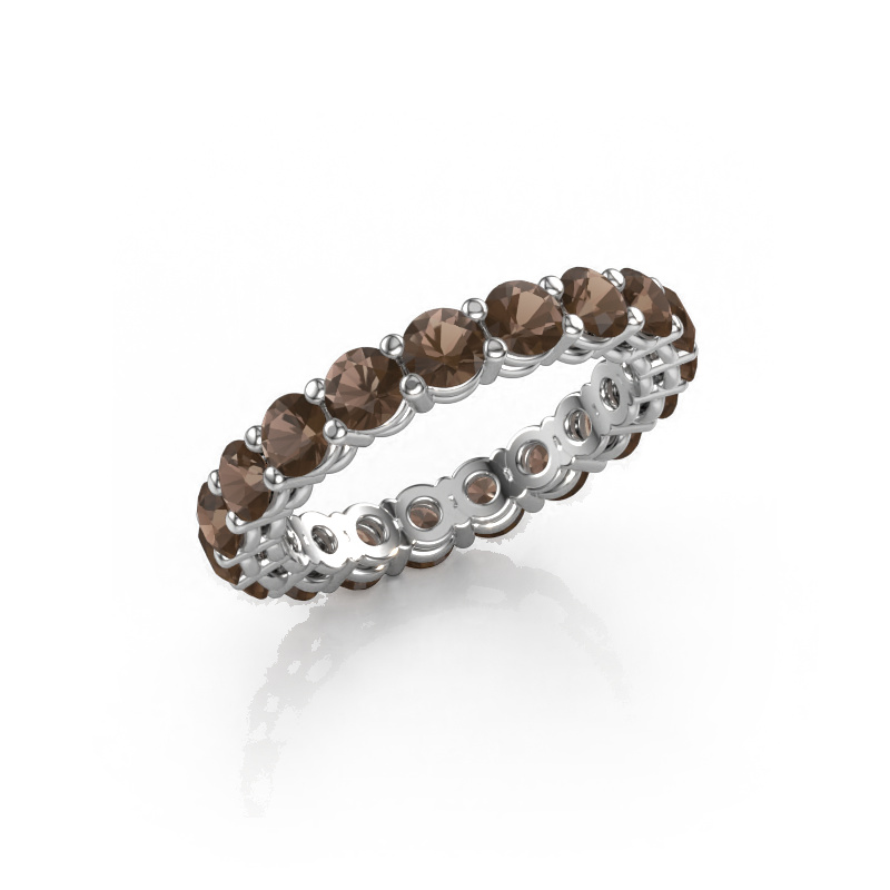 Image of Stackable ring Michelle full 3.4 585 white gold Smokey quartz 3.4 mm