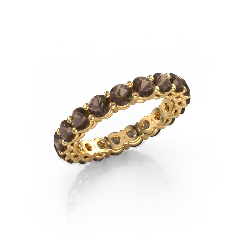 Image of Stackable ring Michelle full 3.4 585 gold Smokey quartz 3.4 mm