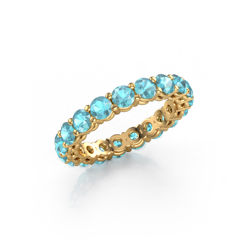 Image of Stackable ring Michelle full 3.4 585 gold Blue topaz 3.4 mm