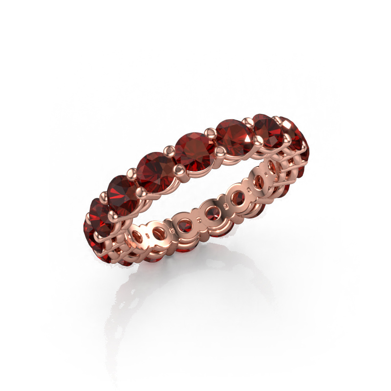 Image of Stackable ring Michelle full 3.7 585 rose gold Garnet 3.7 mm