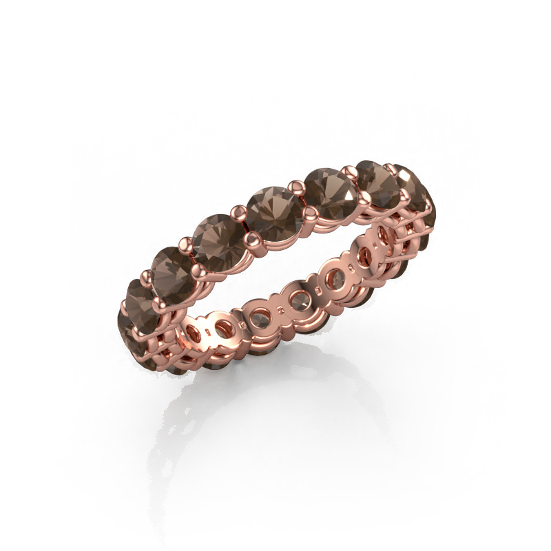 Image of Stackable ring Michelle full 3.7 585 rose gold Smokey quartz 3.7 mm