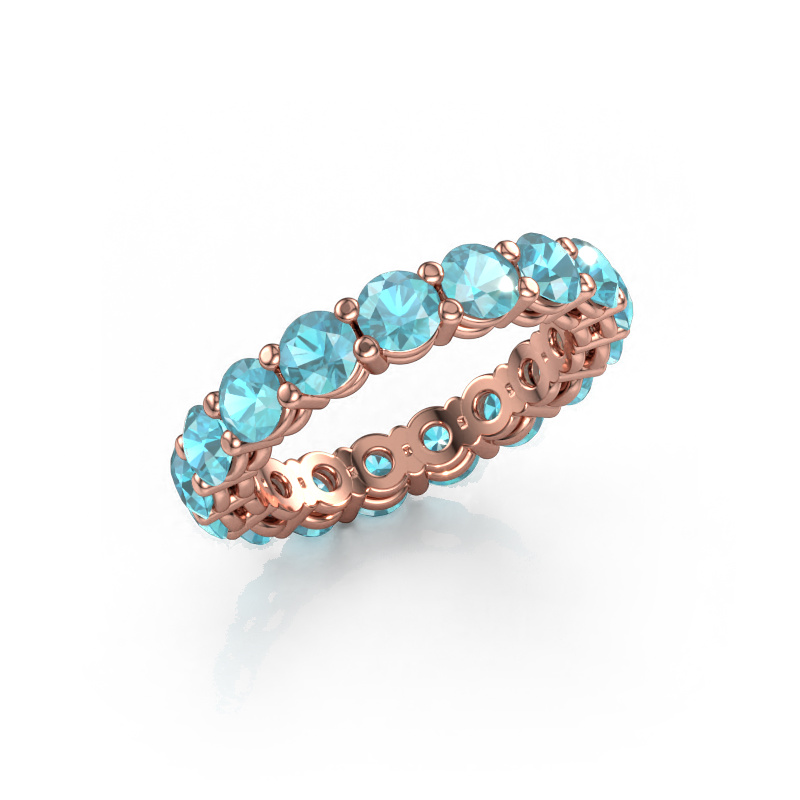 Image of Stackable ring Michelle full 3.7 585 rose gold Blue topaz 3.7 mm