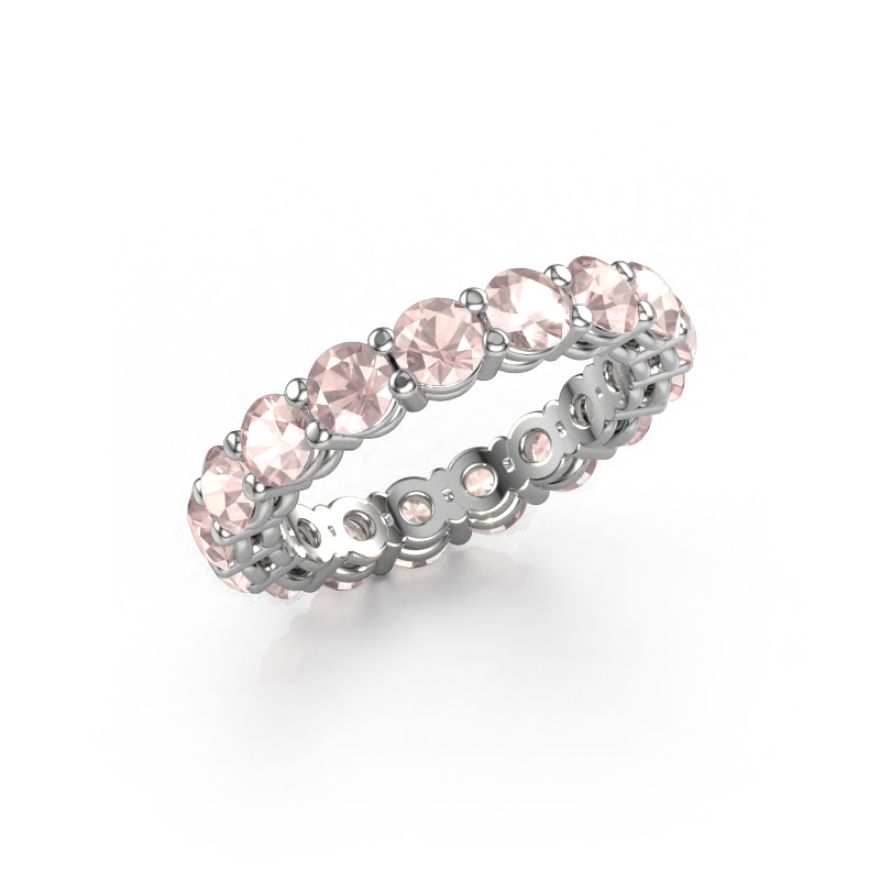 Image of Stackable ring Michelle full 3.7 585 white gold Morganite champagne 3.7 mm