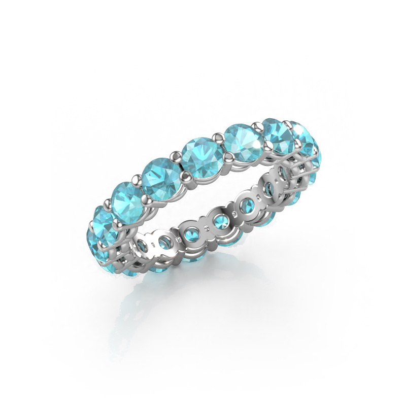 Image of Stackable ring Michelle full 3.7 950 platinum Blue topaz 3.7 mm