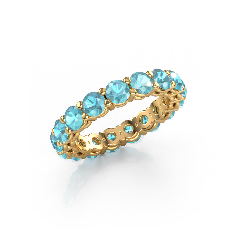 Image of Stackable ring Michelle full 3.7 585 gold Blue topaz 3.7 mm