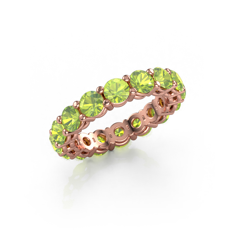 Image of Stackable ring Michelle full 4.0 585 rose gold Peridot 4 mm