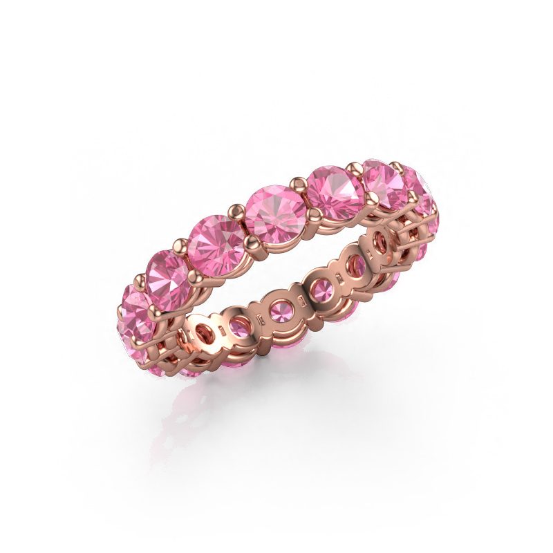 Image of Stackable ring Michelle full 4.0 585 rose gold Pink sapphire 4 mm