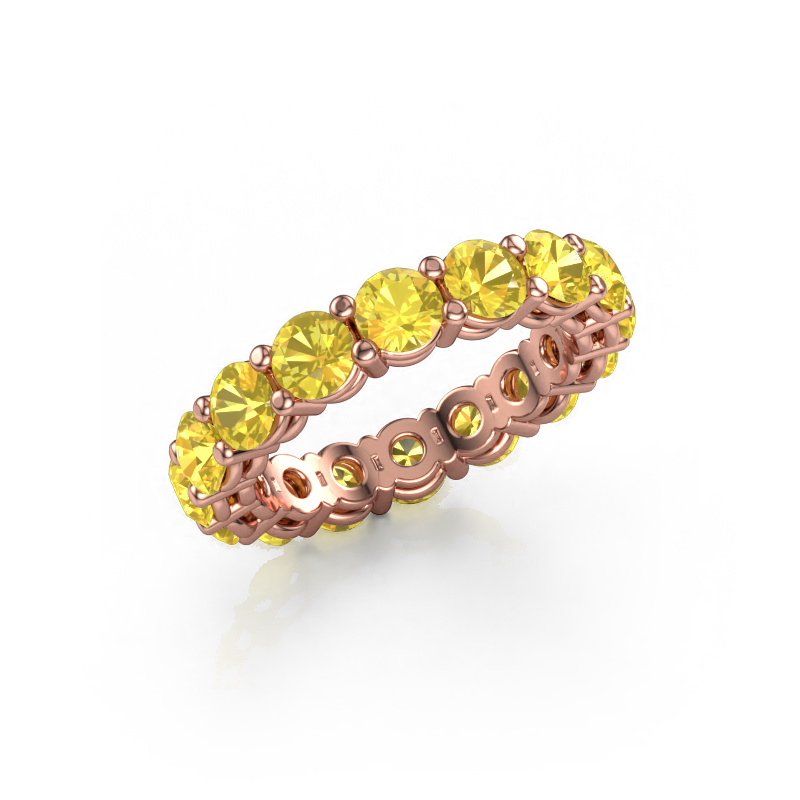 Image of Stackable ring Michelle full 4.0 585 rose gold Yellow sapphire 4 mm