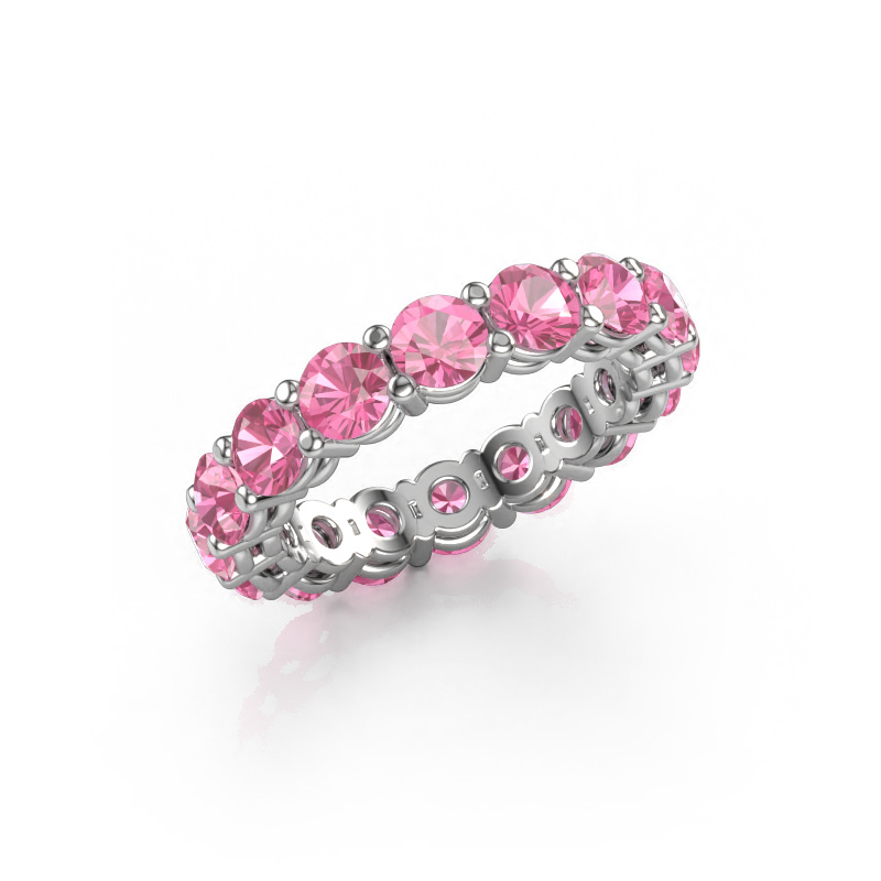 Image de Bague superposable Michelle full 4.0 950 platine Saphir rose 4 mm