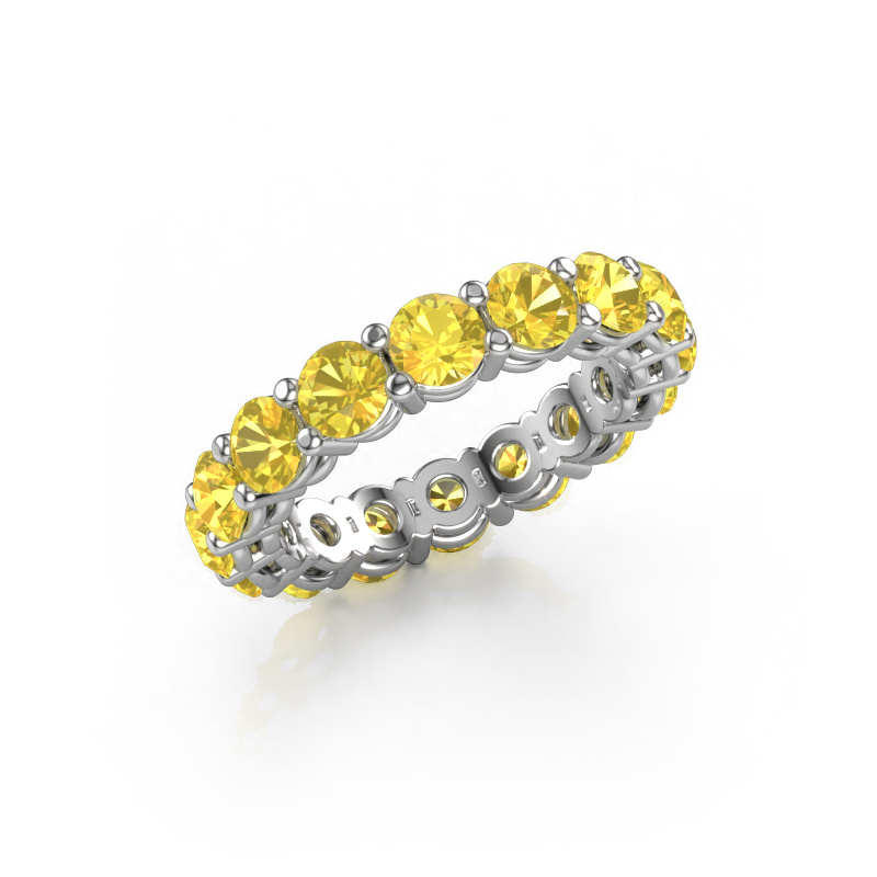 Image of Stackable ring Michelle full 4.0 950 platinum Yellow sapphire 4 mm