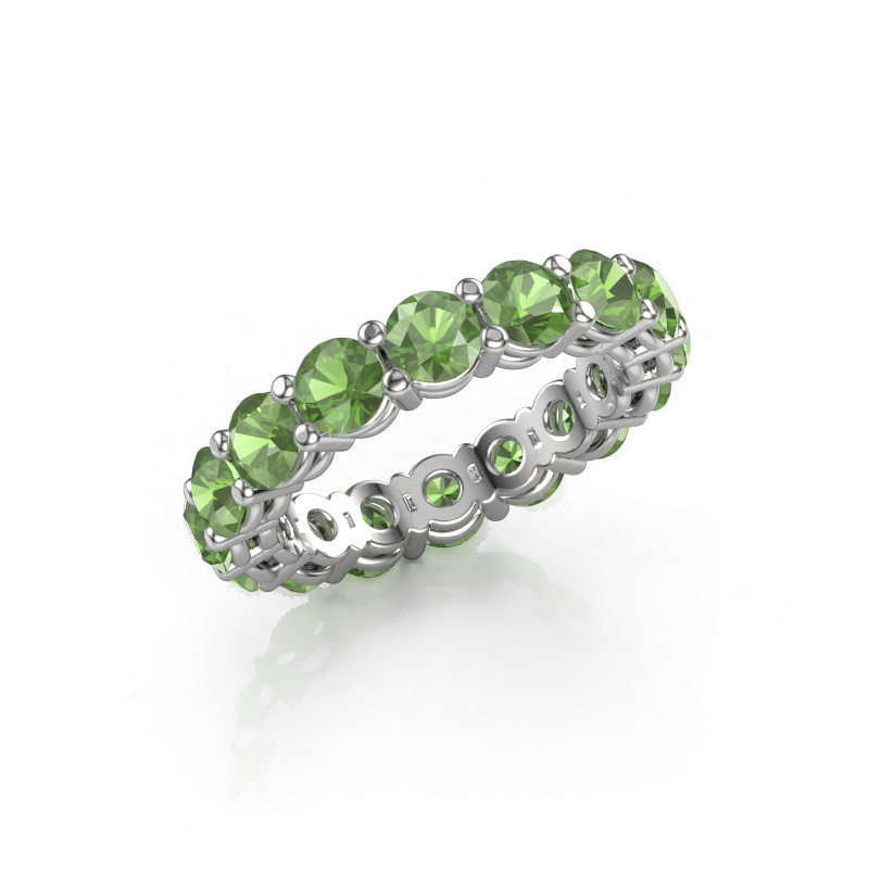 Image of Stackable ring Michelle full 4.0 950 platinum Tourmaline green 4 mm