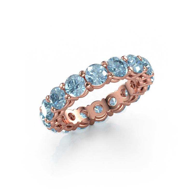 Bild von Vorsteckring Michelle full 4.2 585 Roségold Blauer Labordiamant 4.2 mm