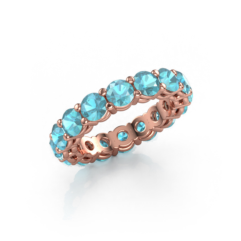 Image of Stackable ring Michelle full 4.2 585 rose gold Blue topaz 4.2 mm