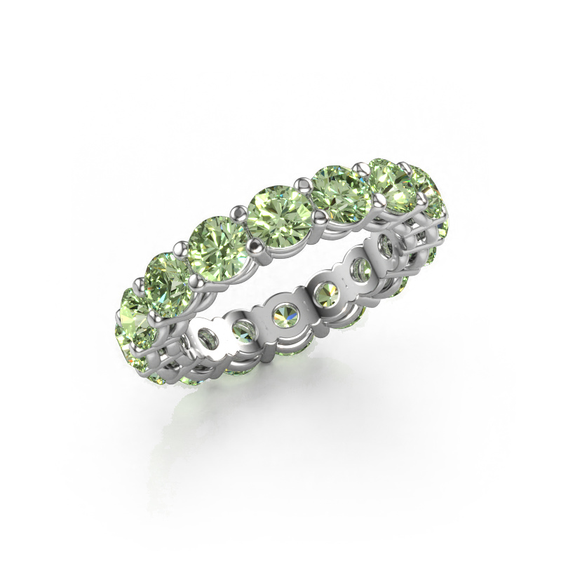 Image of Stackable ring Michelle full 4.2 585 white gold Green lab grown diamond 4.2 mm
