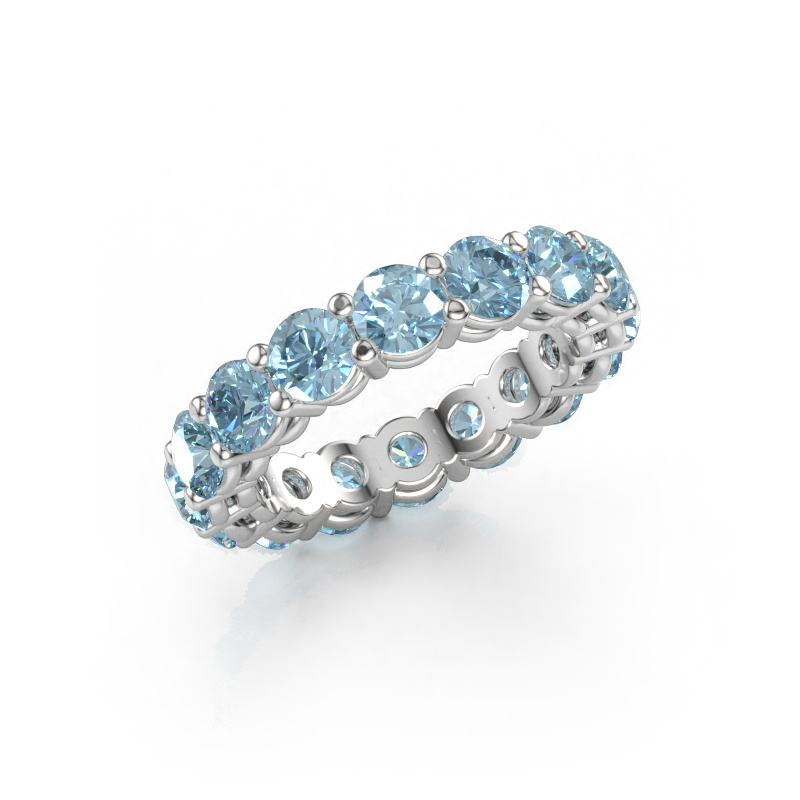 Image of Stackable ring Michelle full 4.2 585 white gold Blue lab grown diamond 4.2 mm