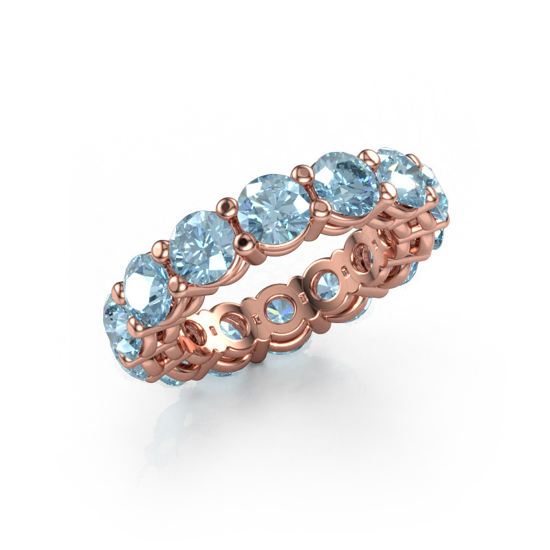 Image of Stackable ring Michelle full 4.7 585 rose gold Blue lab grown diamond 4.7 mm