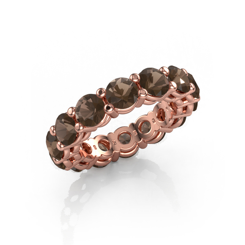 Image of Stackable ring Michelle full 4.7 585 rose gold Smokey quartz 4.7 mm