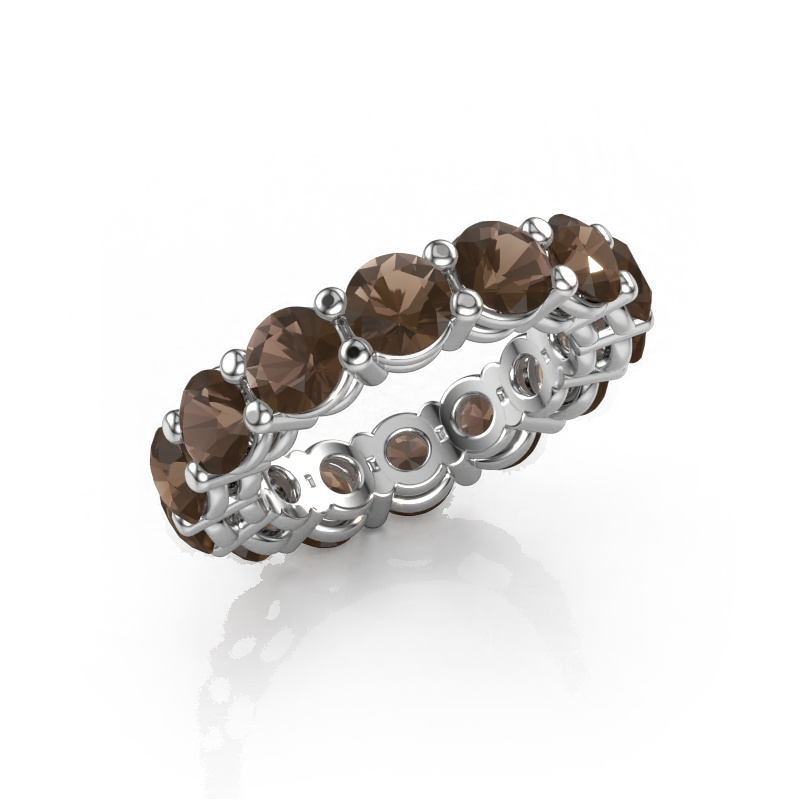 Image of Stackable ring Michelle full 4.7 585 white gold Smokey quartz 4.7 mm