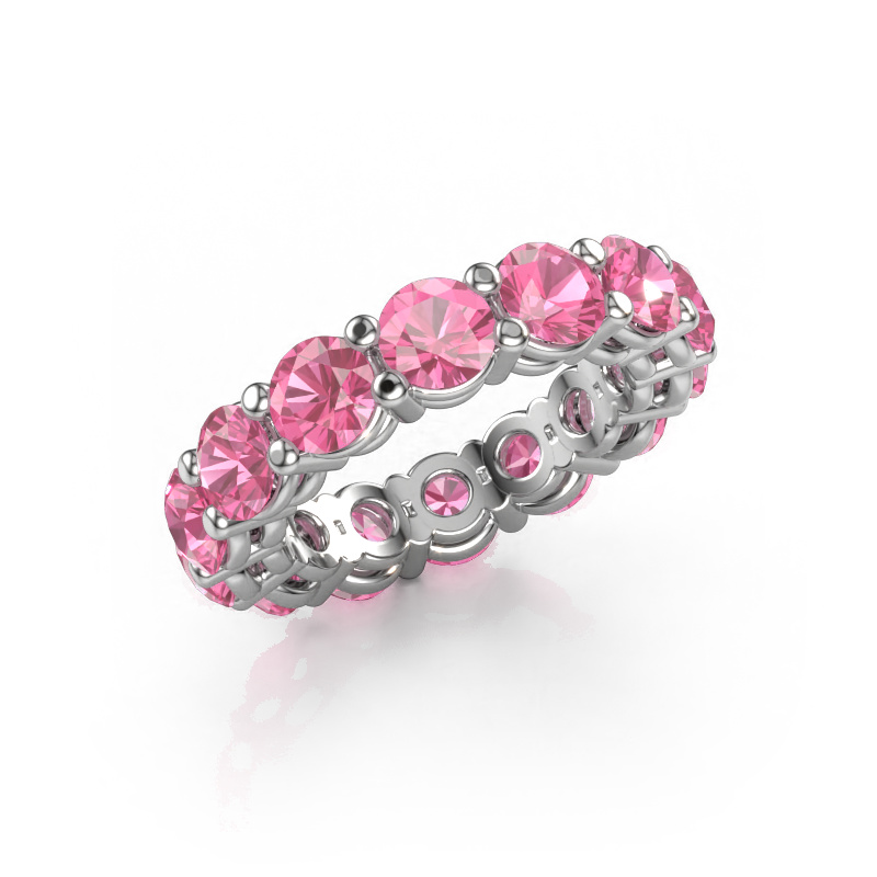 Image of Stackable ring Michelle full 4.7 585 white gold Pink sapphire 4.7 mm