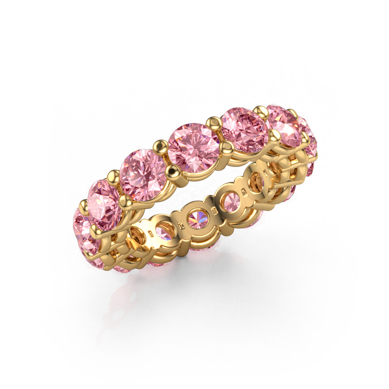 Image of Stackable ring Michelle full 4.7 585 gold Pink lab grown diamond 4.7 mm