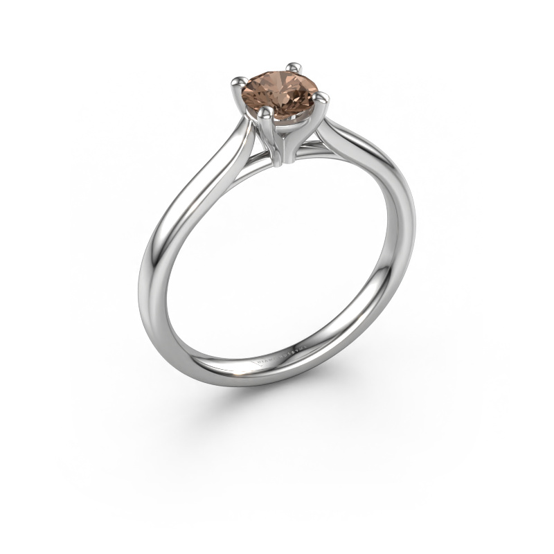 Afbeelding van Verlovingsring Mignon rnd 1 585 witgoud Bruine diamant 0.50 crt