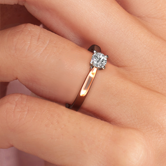 Afbeelding van Verlovingsring Mignon rnd 1 585 rosé goud Diamant 0.30 crt