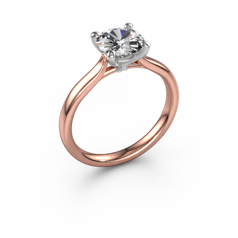 Image de Bague de fiançailles Mignon RND 1 585 or rose Diamant synthétique 1.50 crt