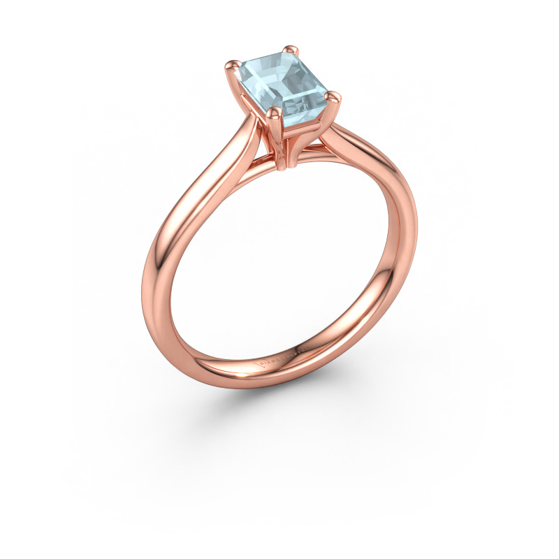 Bild av Förlovningsring Mignon EME 1 585 roséguld Akvamarin 6.5x4.5 mm