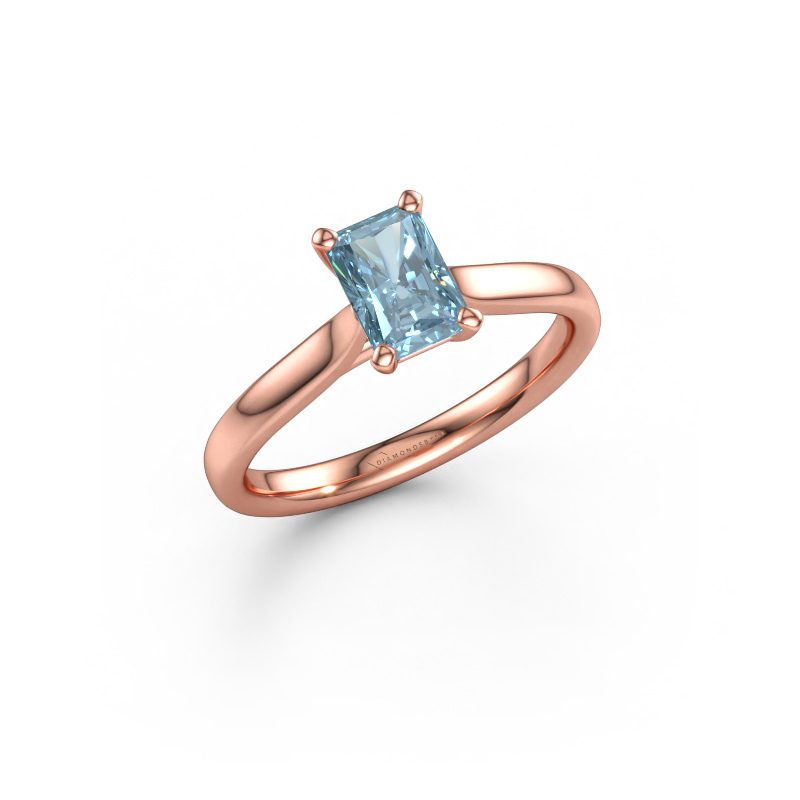 Bild av Förlovningsring Mignon RAD 1 585 roséguld Blå labbodlad diamant 6.5x4.5 mm