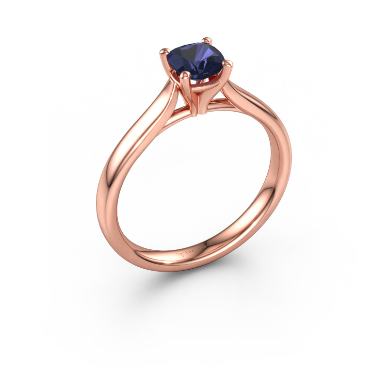 Immagine di Anello di fidanzamento Mignon cus 1 585 oro rosa Zaffiro 5 mm