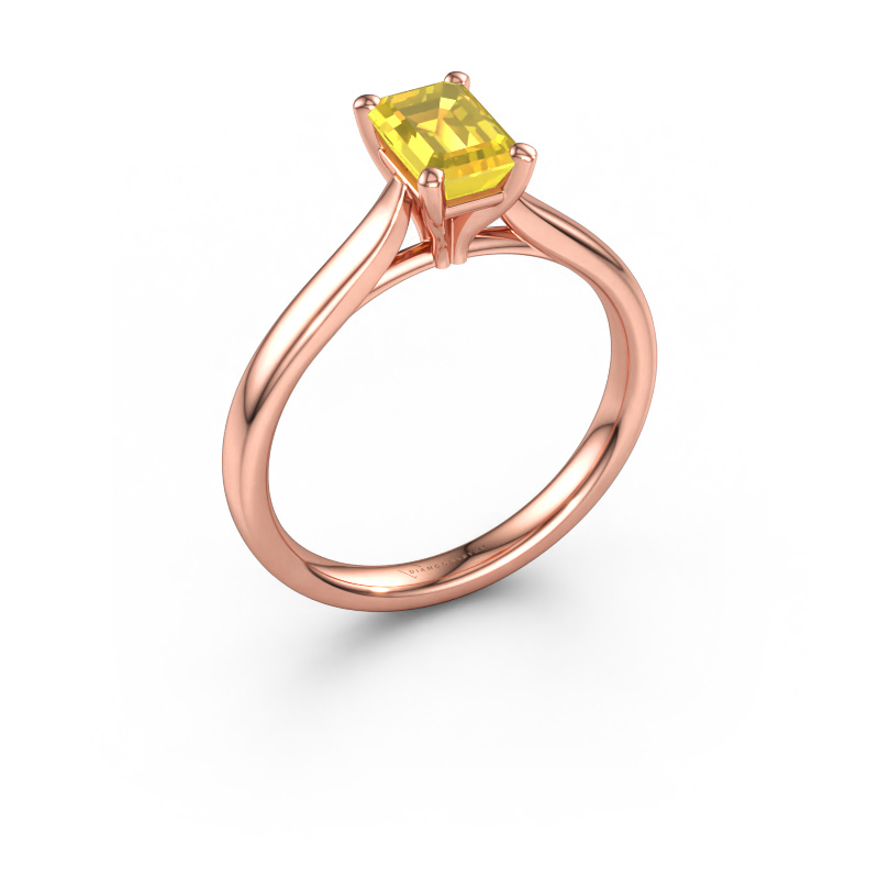 Bild av Förlovningsring Mignon EME 1 585 roséguld Gul safir 6.5x4.5 mm