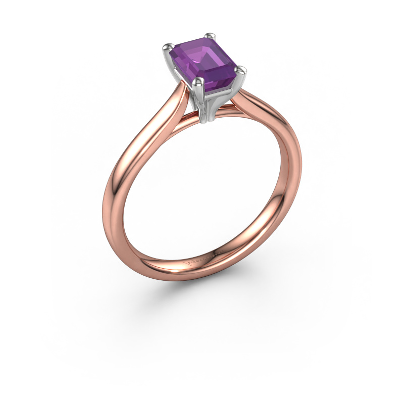 Image of Engagement ring Mignon eme 1 585 rose gold Amethyst 6.5x4.5 mm