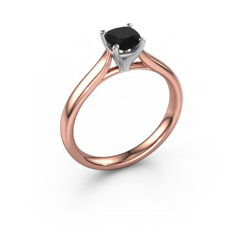 Image of Engagement ring Mignon cus 1 585 rose gold Black diamond 0.70 crt