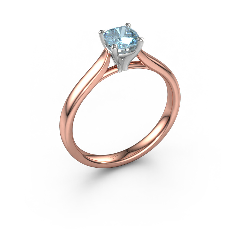 Bild von Verlobungsring Mignon cus 1 585 Roségold Blauer Labordiamant 5 mm