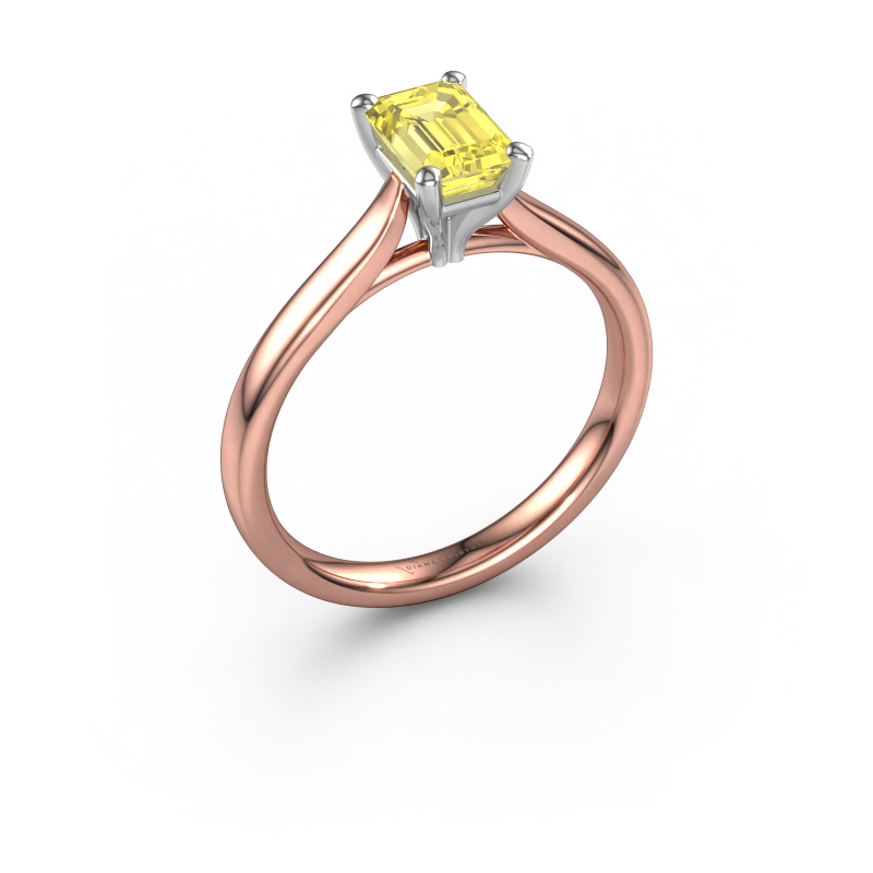 Bild von Verlobungsring Mignon eme 1 585 Roségold Gelber Labor Diamant 6.5x4.5 mm